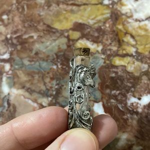 Whimsical Silver-Colored Unicorn Pendant Perfume Vial